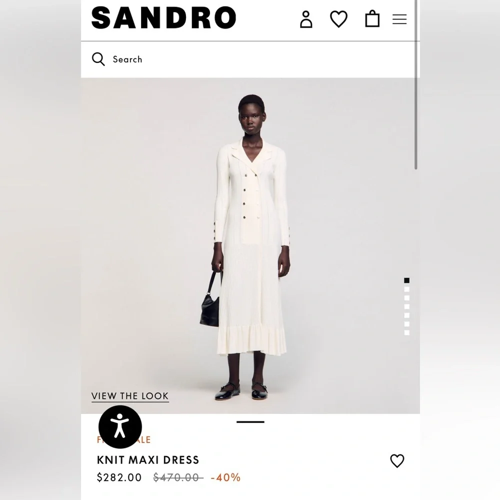 NWT Sandro Olympe Knit Maxi Dress $282 at Sandro/Bloomingdales—collar dirt marks - Picture 6 of 14